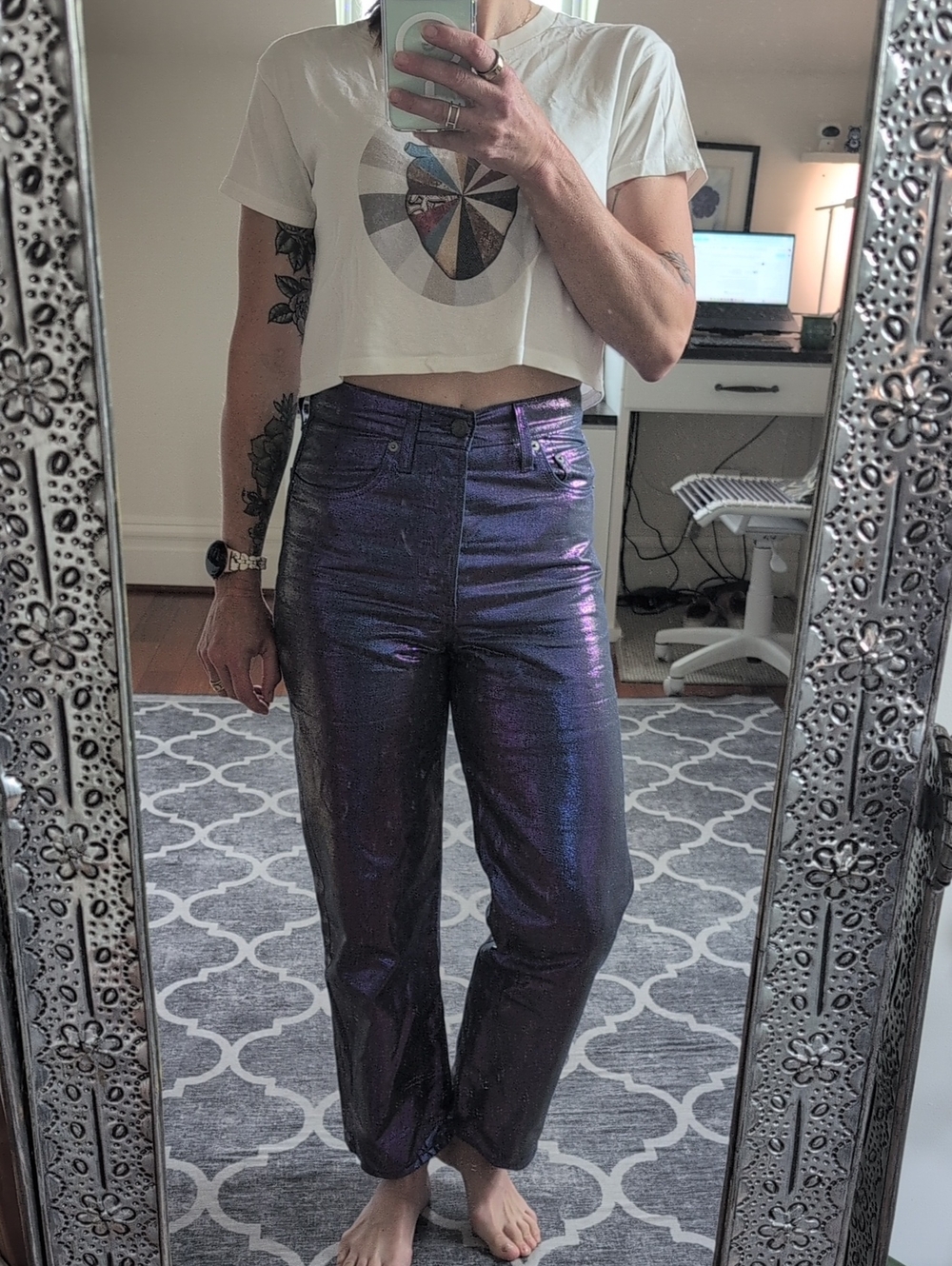 Levi's Iridescent Purple High-Rise Straight Leg Pants